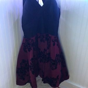 Velvet rose homecoming dress. Burgundy and black.